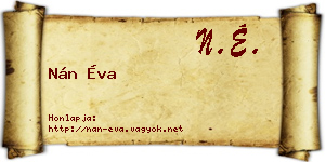 Nán Éva névjegykártya